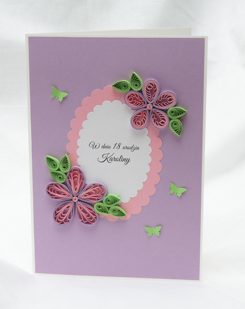 kartka urodzinowa quilling, handmade birthday cards