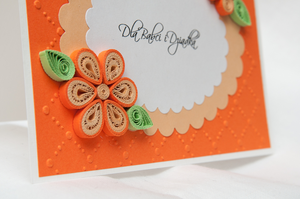 kartka na dzień babci i dziadka ręcznie robiona quilling