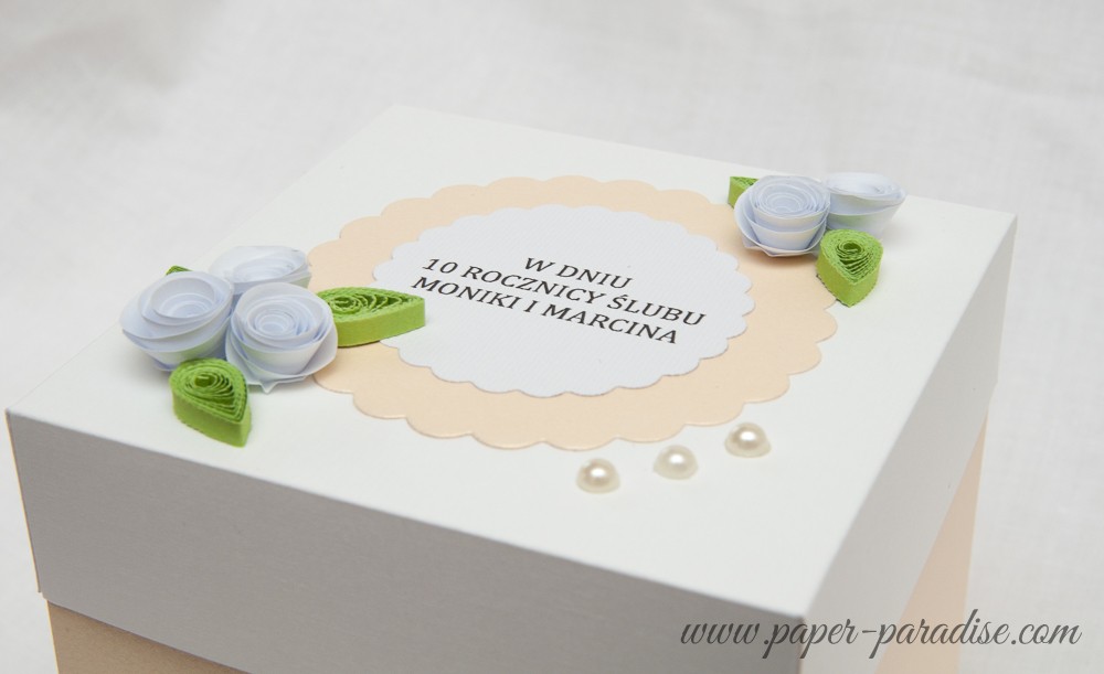 zaproszenia ręcznie robione quilling kartka pudełko