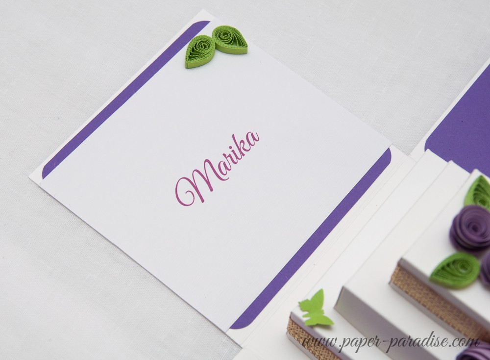 kartka pudełko urodziny quilling