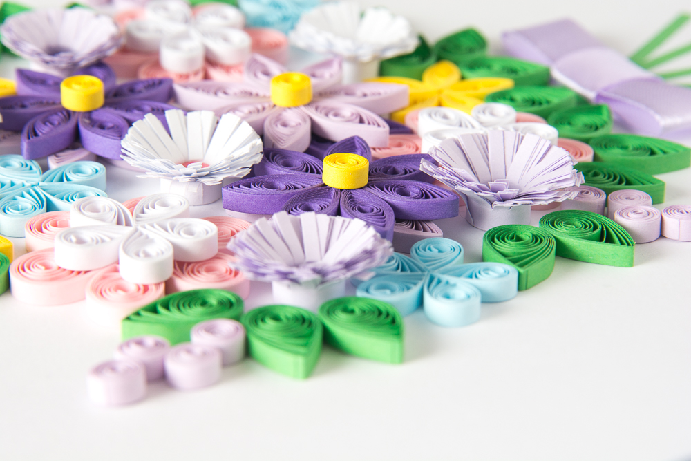 quilling paper art framed wall art floral home decoration keepsake modern art handmade etsy colorful flowers wall decor
