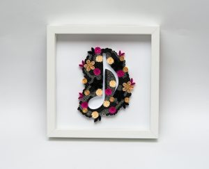 Read more about the article Black Musical Note Quilling Wall Art