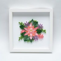 Kwiaty różowe – Quilling konturowy