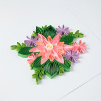Kwiaty różowe – Quilling konturowy