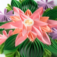 Kwiaty różowe – Quilling konturowy