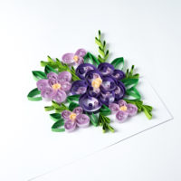 Kwiaty fioletowe – Quilling konturowy