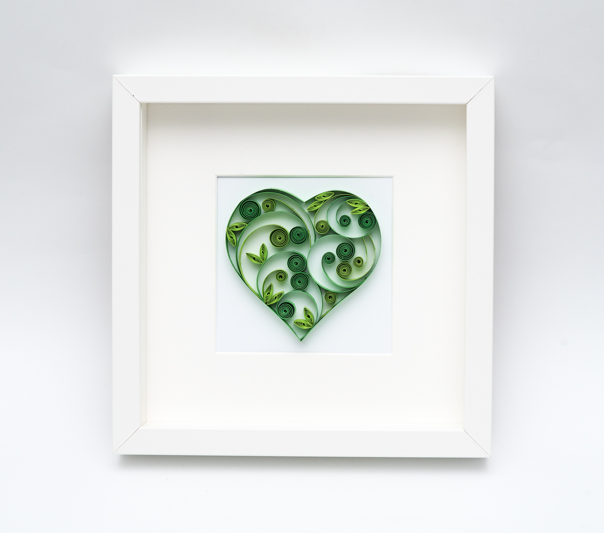 zielone serce quilling ręcznie robiony obrazek Obraz - zielone serce