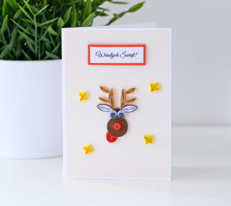 Read more about the article Cute Handmade Christmas Card – Quilling Reindeer