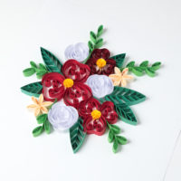 Kwiaty czerwone – Quilling konturowy