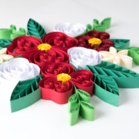 Kwiaty czerwone – Quilling konturowy