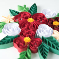 Kwiaty czerwone – Quilling konturowy