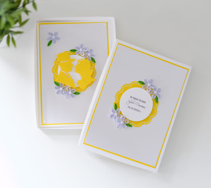 Read more about the article Handmade Yellow Wedding Card in a Box