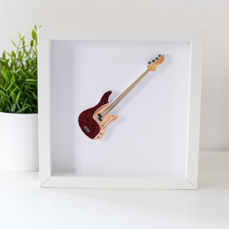 Obrazek z gitarą basową – kolor bordowy