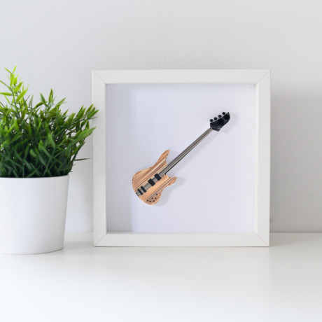 Obrazek z gitarą basową – kolor kremowy